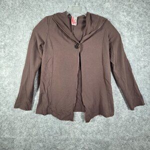 Anthropologie N4 Women's Long Sleeve Hooded Cardigan  Brown Size 4